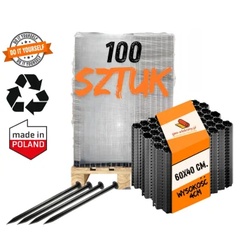 Kratka KRATA Parkingowa Trawnik Podjazd 60x40x4 cm EKO Parking Drogowa 100 szt.